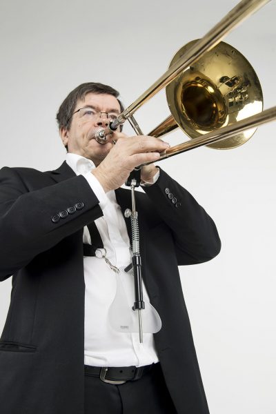 ERGObone trombone harness with mute